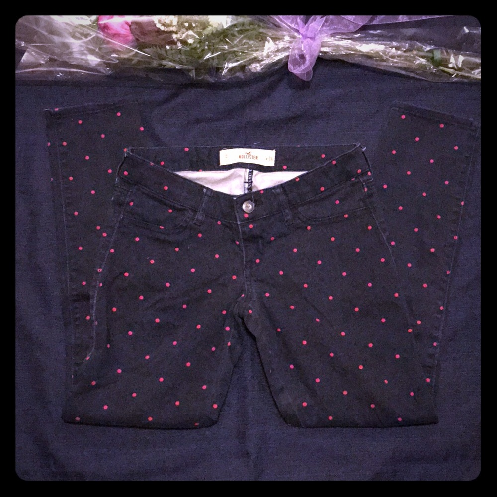 Juniors Hollister Navy & Pink Skinny Pants